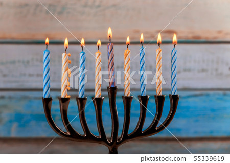 Chanukah candles all in a symbol jewish holiday Chanukah candles all in a symbol jewish holiday 55339619