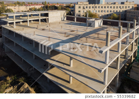 Building that is being built, concrete and Building that is being built, concrete and 55339682