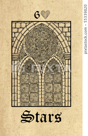 Stars. Lenormand tarot oracle card.  55339820