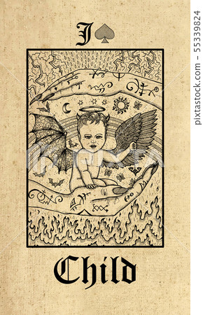 Child. Lenormand tarot oracle card.  55339824