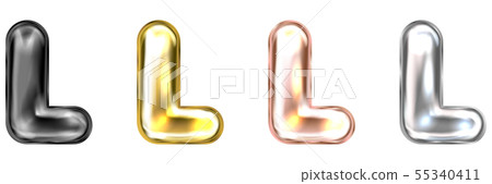 Golden foil balloon, inflated alphabet symbol L Golden foil balloon, inflated alphabet symbol L 55340411