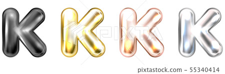 Golden foil balloon, inflated alphabet symbol K Golden foil balloon, inflated alphabet symbol K 55340414