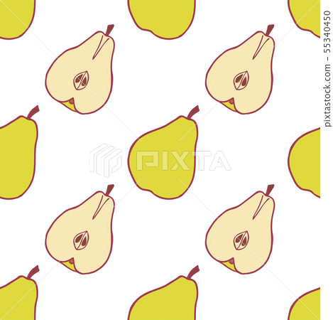 Fruit pear seamless pattern - Stock Illustration [55340450] - PIXTA