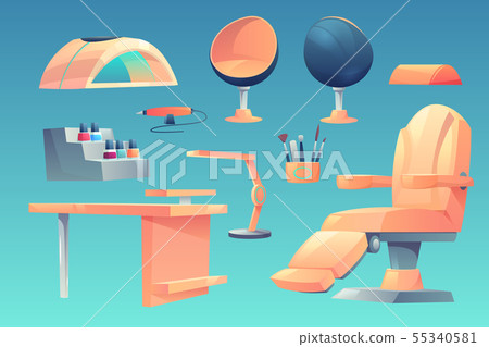 Manicure, pedicure salon furniture, appliances set 55340581