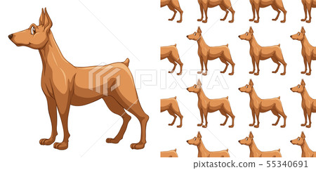 Seamless and isolated animal pattern cartoon 55340691