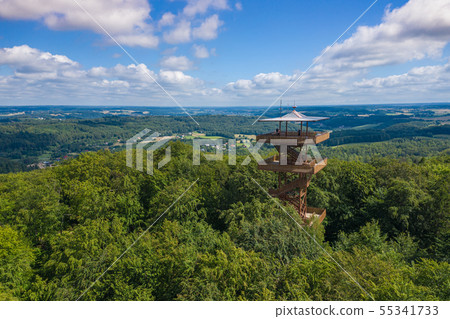 Aerial view of Wiezyca. Observation Tower. 55341733
