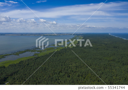 Aerial view of Vistula Split. Mierzeja Wislana 55341744