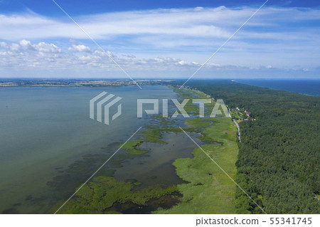 Aerial view of Vistula Split. Mierzeja Wislana 55341745