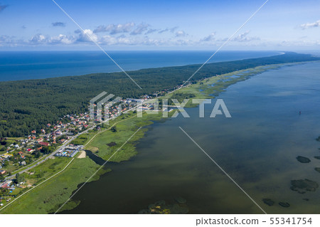 Aerial view of Vistula Split. Mierzeja Wislana 55341754