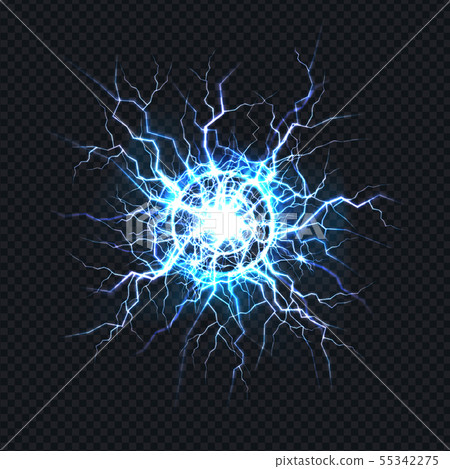 Electrical burst, ball lightning realistic 55342275
