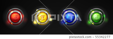 Engine start stop buttons realistic set 55342277