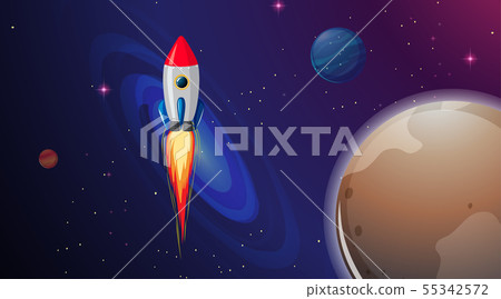 Rocket ship in space Rocket ship in space 55342572