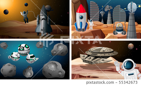 Set of space backgrounds Set of space backgrounds 55342673