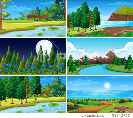 Empty, blank landscape nature scenes 55342797