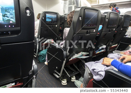 Inside the plane of an airplane 55343440
