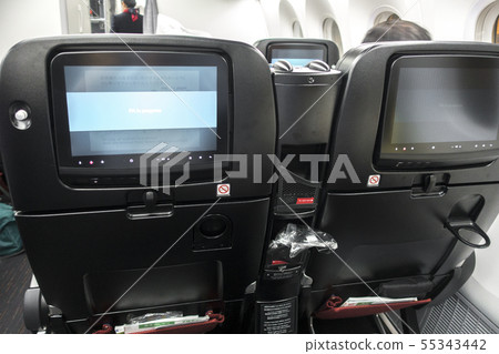 Inside the plane of an airplane 55343442