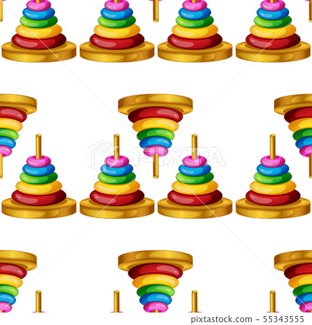 Seamless pattern tile cartoon with stacking math-插圖素材 [55343555] - PIXTA圖庫