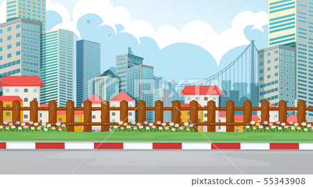 City street view scene City street view scene 55343908