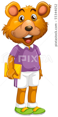 Cute bear in human-like pose isolated 55344052