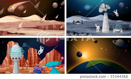 Set of space backgrounds Set of space backgrounds 55344368