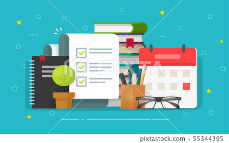 Check List Document On Desktop Workplace Stock Illustration 55344395 Pixta Embed this art into your website: pixta