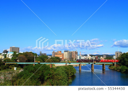 岡崎市的城市景觀和名鐵列車 55344430