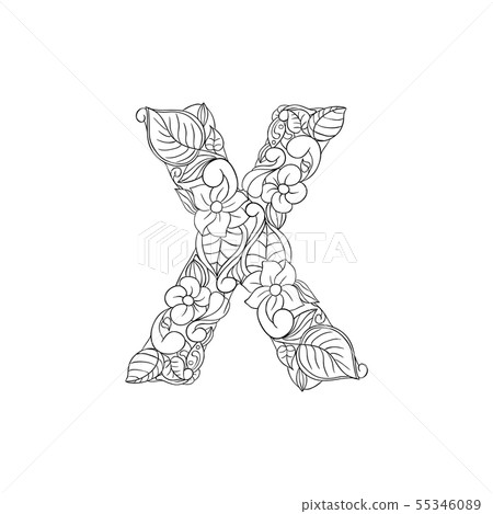 Coloring Book Ornamental Alphabet Letter X Font Coloring Book Ornamental Alphabet Letter X Font 55346089