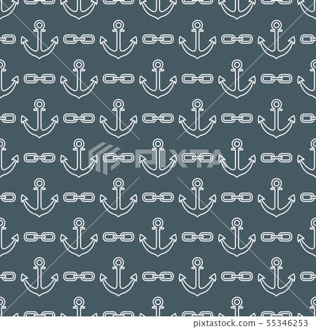 Seamless pattern with anchors and chains Seamless pattern with anchors and chains 55346253