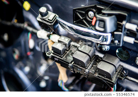 Car door control panel without cover material Car door control panel without cover material 55346574