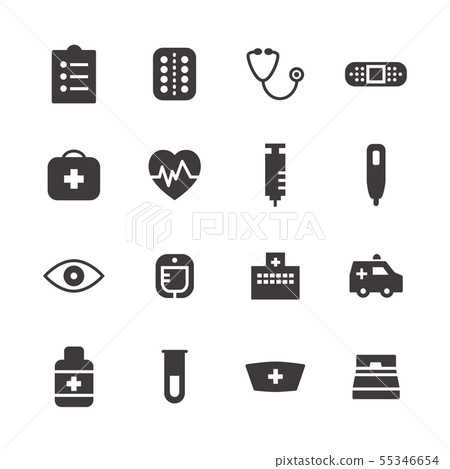 Hospital icon Hospital icon 55346654