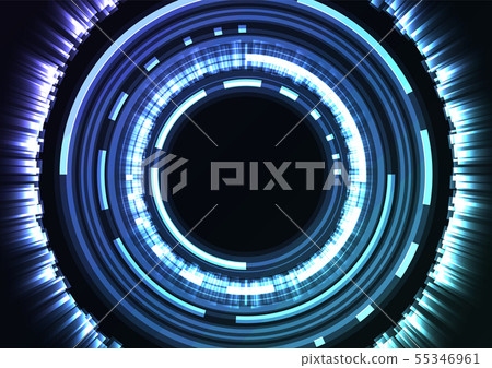 blue circle digital pixel abstract background - Stock Illustration ...