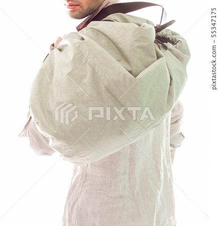 Elegant young handsome man in white clothing. Studio fashion portrait Elegant young handsome man in white clothing. Studio fashion portrait 55347175