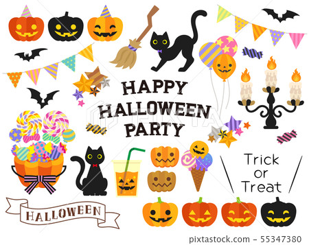 Halloween party illustration set Halloween party illustration set 55347380