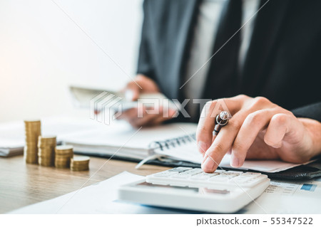 Business man Accounting Calculating Cost Economic 55347522