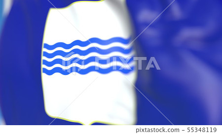 Waving flag of Basilicata, a region of Italy. Close-up, 3D rendering 55348119