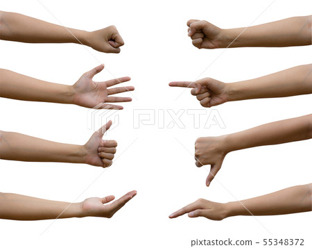 A multiple Asian female hand gesture isolated on A multiple Asian female hand gesture isolated on 55348372