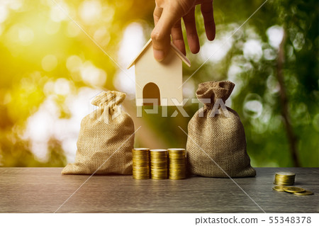 Saving money, home loan, mortgage, a property Saving money, home loan, mortgage, a property 55348378