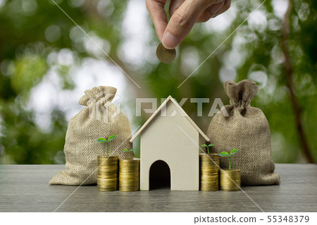 Saving money, home loan, mortgage, a property Saving money, home loan, mortgage, a property 55348379