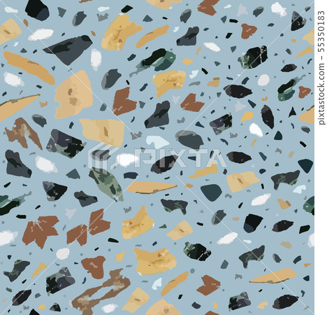 Terrazzo flooring seamless pattern blue background 55350183