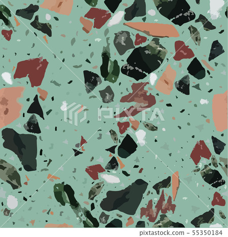 Terrazzo flooring seamless pattern blue background 55350184