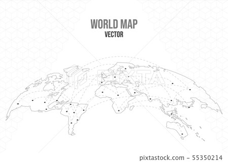 World map empty template with globe city network 55350214