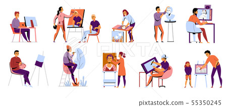 Creative Professions Flat Icons 55350245