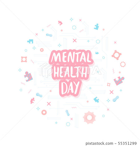 Mental Health Day. Vector illustration. Mental Health Day. Vector illustration. 55351299