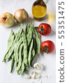Traditonal Turkish meal Green beans,ingredients 55351475