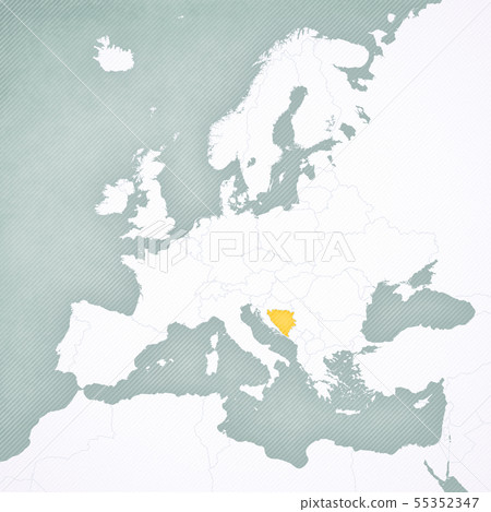 Map of Europe - Bosnia and Herzegovina Map of Europe - Bosnia and Herzegovina 55352347