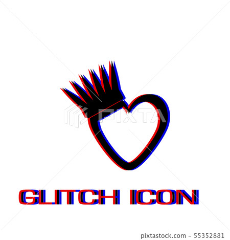 Heart crown icon flat. Heart crown icon flat. 55352881