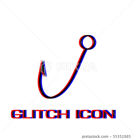 Fishing hook icon flat. Fishing hook icon flat. 55352885