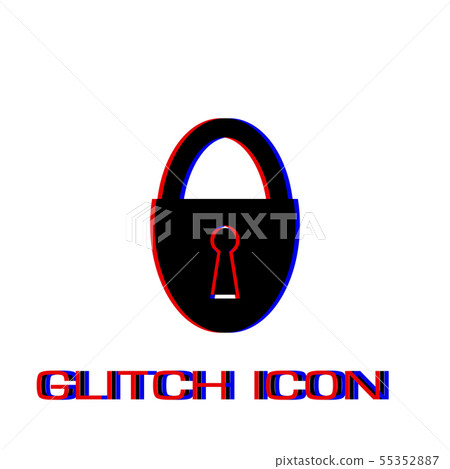 Padlock icon flat. Padlock icon flat. 55352887