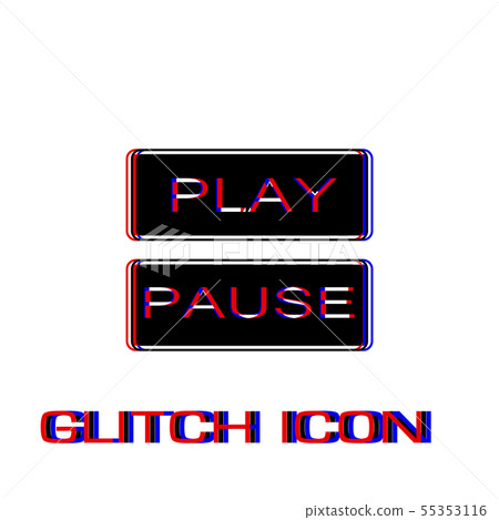Play and pause button icon flat. Play and pause button icon flat. 55353116