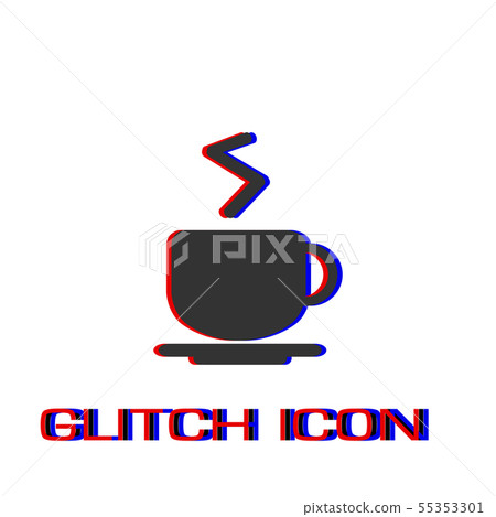 Coffee cup icon flat. Coffee cup icon flat. 55353301
